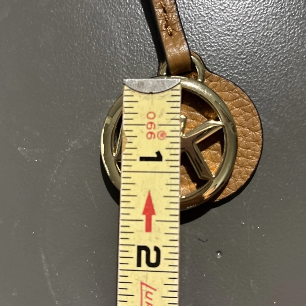 MICHAEL KORS Gold MK Logo & Leather Strap Handbag Hang Tag FOB Charm